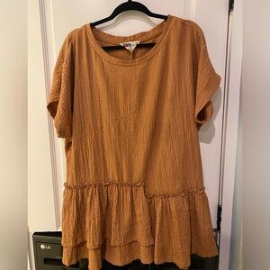 Free People Beach Marni Ruffle Tunic Dress Beach Lovely Leo XS
